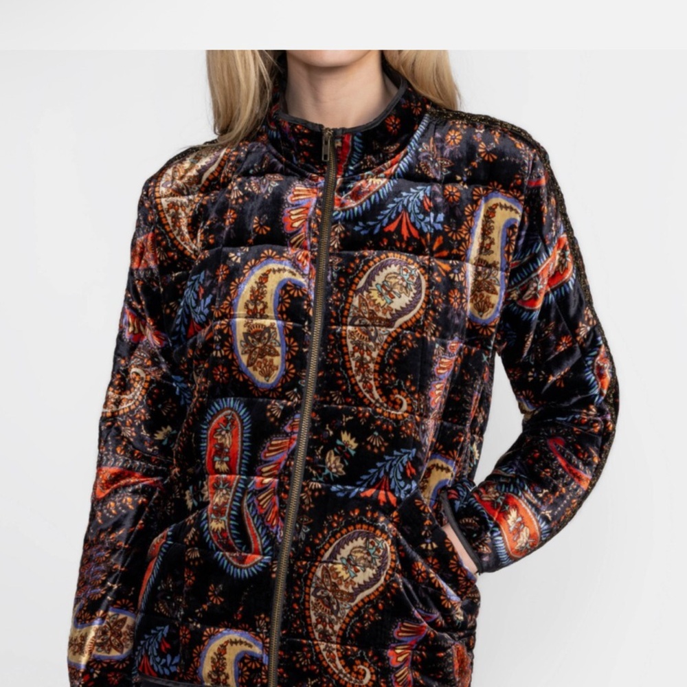 JOHNNY WAS DOLMAN QUILTED JACKET-SEZANA, Velvet Fabric. Size : Large (L ) NWT - Picture 4 of 14